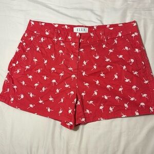 Elle Hot Pink Flamingo Print Chino Shorts size 2
